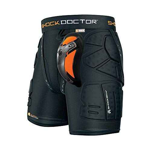 Shock Doctor Compression Shorts Boys - Youth Impact & Compression Shorts with Carbon Athletic Cup, Moisture Wicking Vented Protection - Youth Size