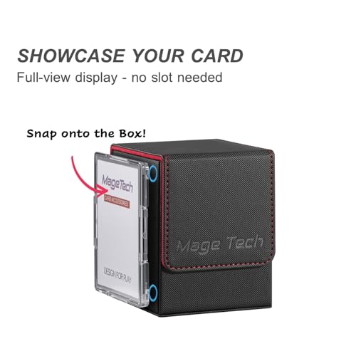 Mage Tech Adventurer Hero Modular Deck Box for MTG Commander - Black & Red - Includes Avatar Holder