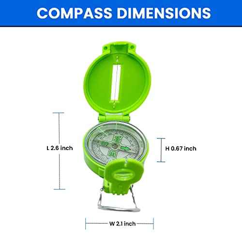 TurnOnSport Lensatic Compass - Hiking & Camping Navigation - Orienteering & Map Reading - Boy Scout & Professional Field Compass