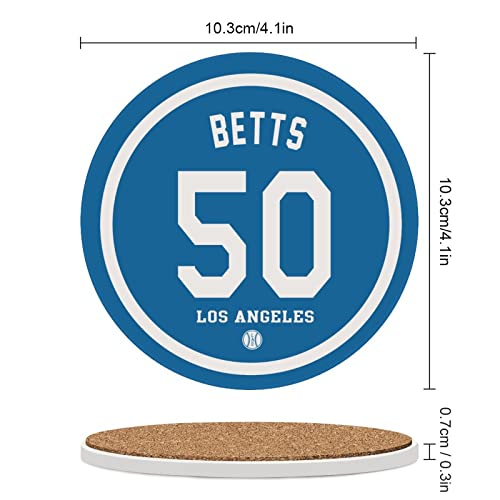 Dodger Gifts for Men, Non Dodger Coasters for Drinks, Los Angeles LA Baseball Ceramic Coasters Set of 4, for Dodger Man Cave Home Decor