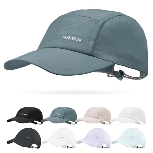 Lightweight Women’s Running Cap with UPF 50+ Sun Protection - Grayish Blue