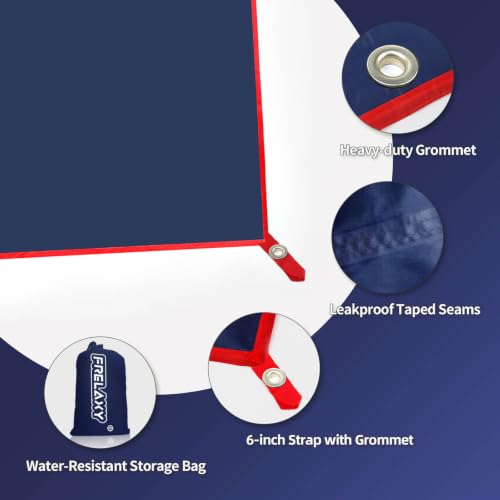 Frelaxy Tent Footprint - Dark Blue, 1 Person, Waterproof Camping Tarp 33" x 80"
