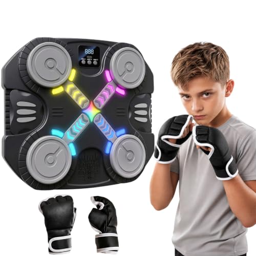 Kids Wall Mount Boxing Machine with Lights and Music, Interactive Punching Target
