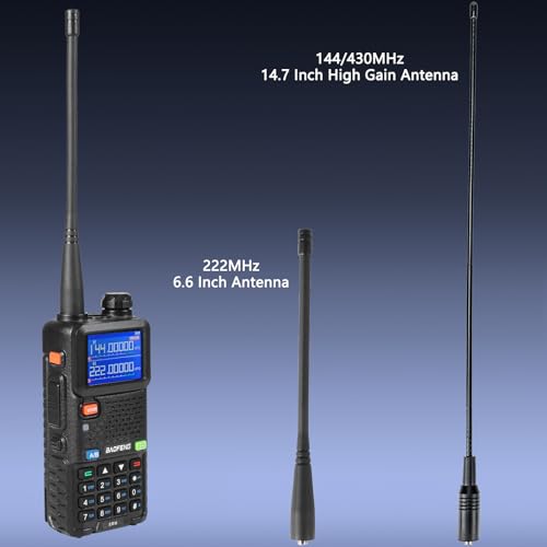 BAOFENG 5RM Ham Radio 10W Handheld Long Range 2 Way Radio UV-5R Upgraded Walkie Talkies, NOAA Weather Receiver, Type C Charging, 999CH Frequency Copy, Rechargeable 2500mAh Battery, Hiking Hunting Trip