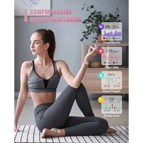 Fitness Tracker, Smart Watch for Women Men with 24/7 Heart Rate/Blood Pressure/Blood Oxygen Monitor,Sleep Tracker,Step & Calorie Counter, IP68 Waterproof Fitness Watches Compatible with Android&iPhone