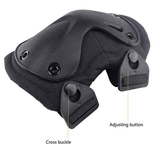 AOUTACC Tactical Combat Knee & Elbow Protective Pads Set for Outdoor CS Paintball Game Cycling Safety Skateboarding Gear Skates Knee Protection Guard Pads