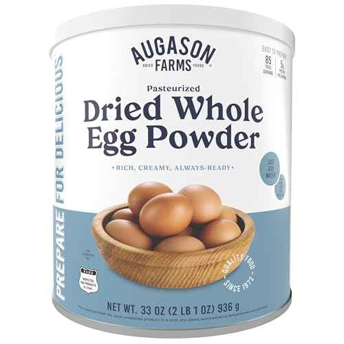 Augason Farms Dried Whole Egg Powder Can - Pasteurized Eggs for Kitchen use, Baking meals & Daily use - Emergency Food Storage - Long Shelf Life Powdered Eggs - 85 Servings