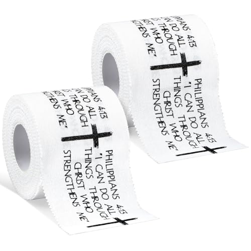 Cross Athletic Tape 2in x 23ft - 2 Pack, Cotton Zinc Oxide Sport Wrist Tape for Faith-inspired Sports