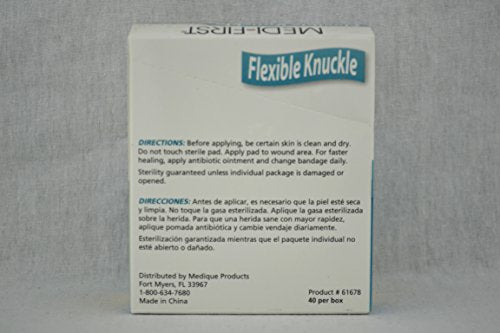 Heavy-Duty First Aid Bandage Refills - 1.5 x 3 Inch Cloth Knuckle Bandages, Box of 40