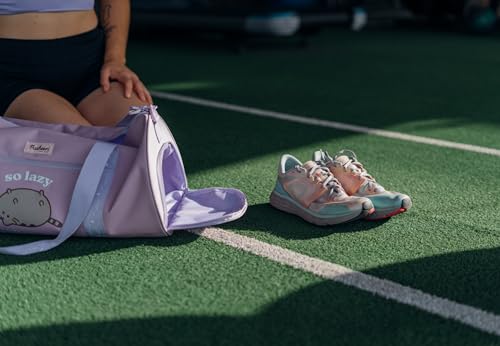 Pusheen Lilac Gym Duffel Bag 38L with Shoe Compartment - Polyester Travel Bag