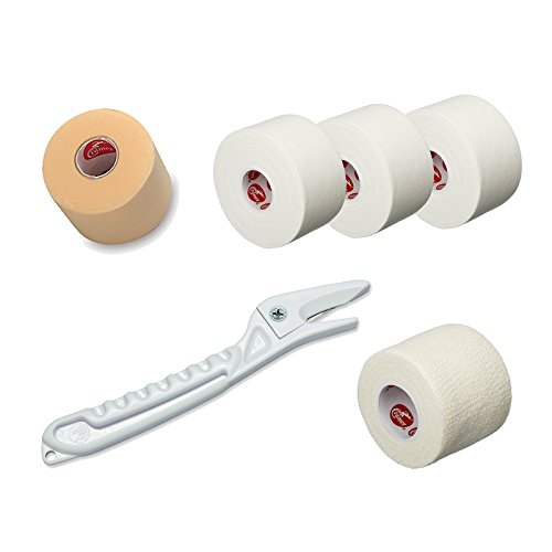 Athletic Taping Kit with 3 Rolls Support Tape & Cutter for Sports Injuries