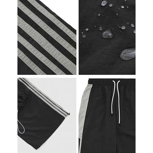 Aelfric Eden Striped Track Pants Men Parachute Pants Women Baggy Sweatpants Y2k Wide Leg Cargo Pants with Drawstring