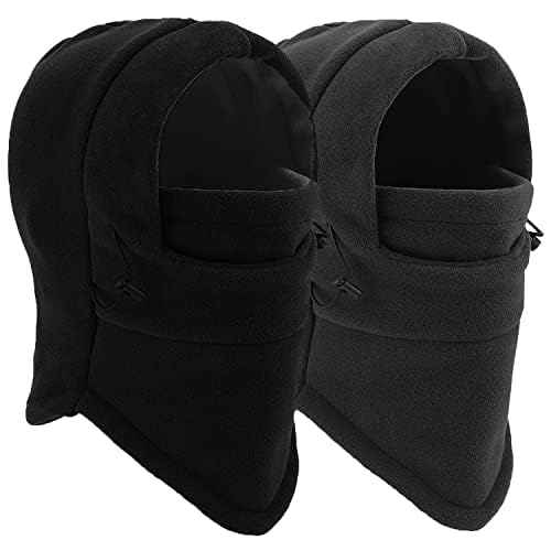 Balaclava Ski Mask 2 Pcs - Windproof Warmer Fleece Adjustable Winter Mask for Men Women