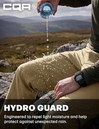 Men's Convertible Cargo Tactical Pants - Water Resistant Outdoor Hiking, Zip Off, Lightweight Stretch, 36W x 32L - Runyon Dune Khaki