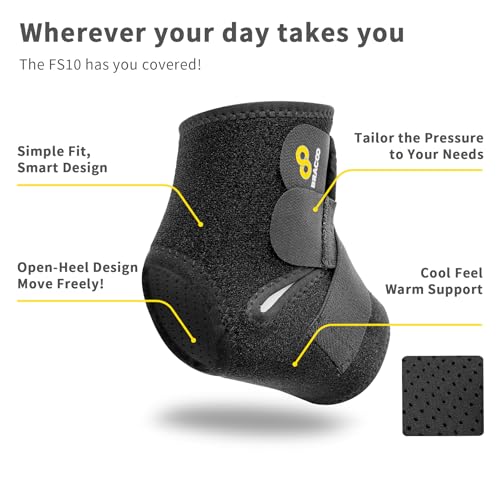 Ankle Brace for Men Women Adjustable Compression Sleeve - Classic Black, One Size