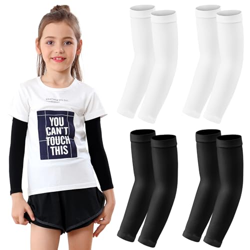 Kids Volleyball Arm Sleeves 4 Pairs Compression Youth Sports Gear
