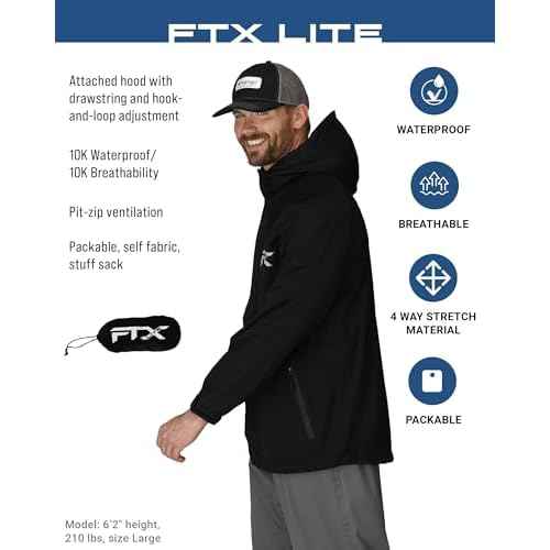 FROGG TOGGS Men¡¯s FTX Lite Rain Jacket ? 3-Layer Waterproof, Breathable, Stretch Comfort