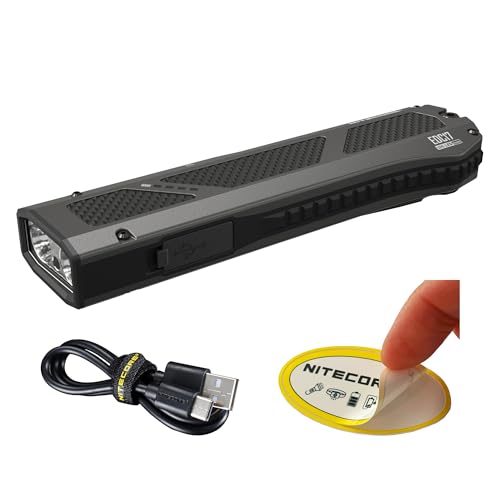 Nitecore EDC17 3-in-1 Flashlight ? 1500 Lumens Powerful LED, UV Inspection Light & Green Beam, Slim Stainless Steel Flat Body, USB-C Rechargeable, Waterproof EDC for Work & Outdoor Use, with NSticker