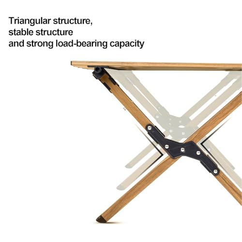 Natural Folding Camping Table with Carry Bag - Portable Aluminum Picnic & Beach Table