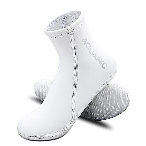 Nitescuba 2.5mm Neoprene Diving Socks - Thermal Water Socks for Snorkeling & Surfing (Medium / White)