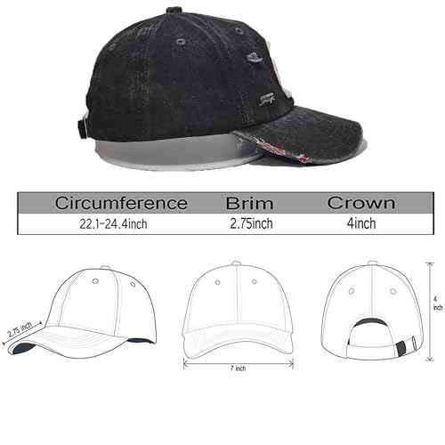 Breast Cancer Awareness Hat Pink Ribbon Patch Distressed Cotton Adjustable Baseball Cap, Breast Cancer Gift for Women