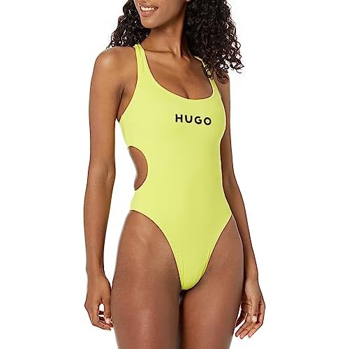 HUGO Women's Standard Center Logo Side Cut Out One-Piece Swimsuit