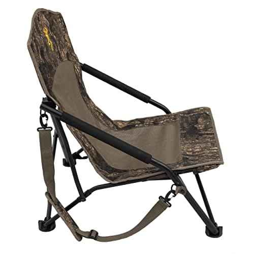 Browning Strutter Camo Turkey Hunting Chair with Foldable Low Profile Compact Design, Durable Steel Frame, and Padded Shoulder Carry Strap and Carry Bag