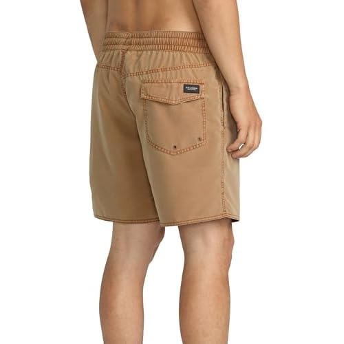 Volcom Mens 17" Elastic Waist Surf Swim Trunks ? Quick-Dry Boardshorts with Drawstring and Back Pocket