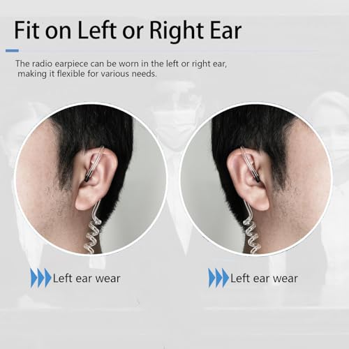 Retevis Walkie Talkie Earpiece with Mic - Acoustic Tube, Compatible with RT22/RT21/RT68/H777/RT86