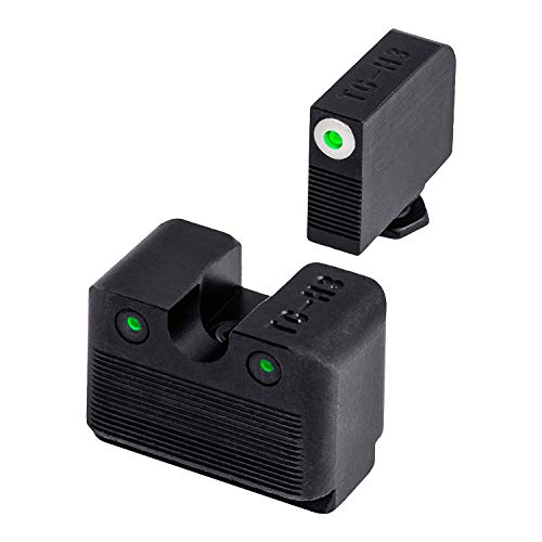 TRUGLO Tritium Pro Night Sights, Compatible with Glock Handgun Models | Compact Durable Glow-in-The-Dark Front & Rear Gun Sight Set with Focus Lock Front Ring