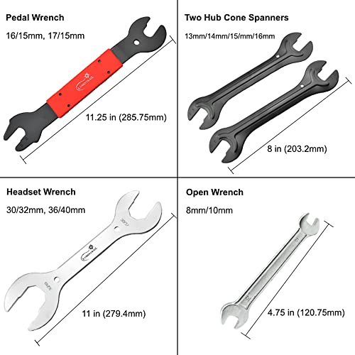 Red Bicycle Repair Tool Kit 42-Piece Mountain & Road Bike Maintenance Set