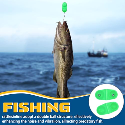 90 Pcs Catfish Rattle Beads with Double Bell Attractors for Fishing