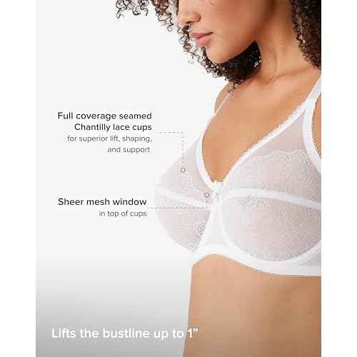 Wacoal Women's Retro Chic Unlined Mesh Full Coverage Underwire Bra, 855186