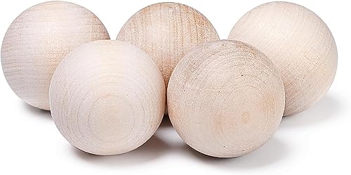 2-Inch Wooden Stickhandling Balls for Hockey & Floorball Training - 5 Pack