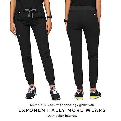 FIGS Zamora Jogger Scrub Pants for Women ? Slim Fit, 6 Pockets, Yoga Waistband, Ribbed Ankle Cuffs, Anti-Wrinkle