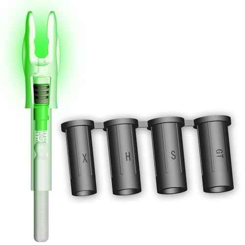 6PCS G Lighted Nocks for Arrows with .165 .204 .233 .244 .246 Inside Diameter with X, H, S, GT Bushings LED Light up Knocks