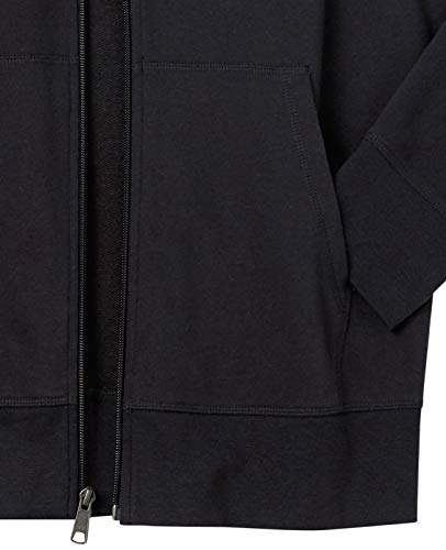 Men's Lightweight French Terry Full-Zip Hoodie - Large, Black