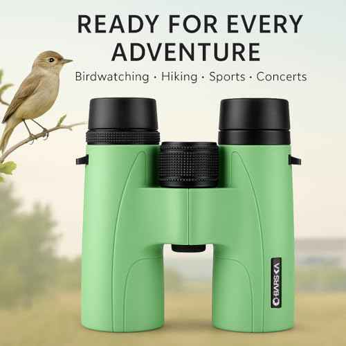 Barska Crush 10x42 Binoculars ? Lightweight, Compact & Shockproof Design in Bright Colors for Hiking, Travel, Concerts, Sports, Great Gift Idea ? Case & Strap Included
