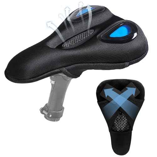 Bike Seat Cover Bike Cushion for Men Women Comfortable Gel Padded Bicycle Seat Cushion Compatible with Peloton, Outdoor & Indoor
