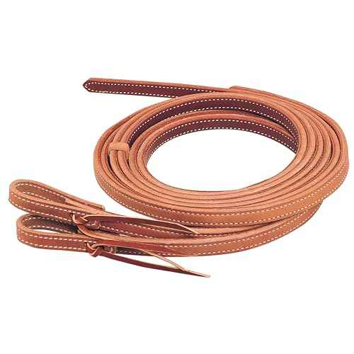 Weaver Leather Doubled & Stitched Heavy Harness Split Reins, Russet, 5/8" x 8'