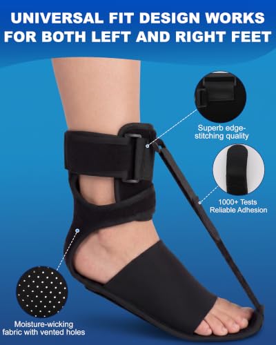 Dornnxin Plantar Fasciitis Night Splint Foot Brace Black - Relieve Heel Pain