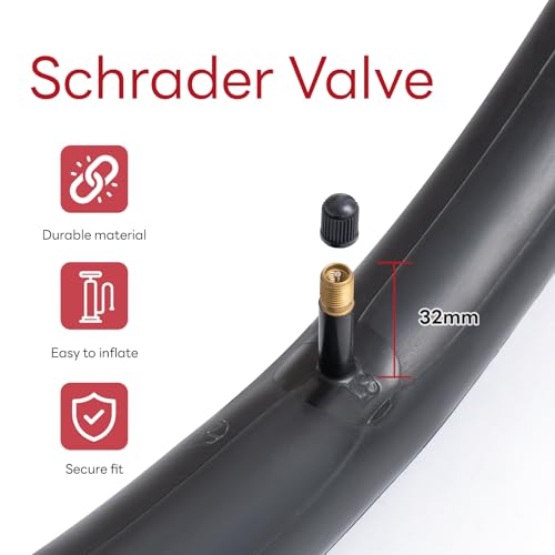 26x2.125/2.2/2.25/2.3/2.35/2.40 Self-Sealing and Self-Healing Bike Tube 26" Replacement Bicycle Tube(Single) Reliable 26 x 2.125-2.4 Inner Tube 32mm Schrader Valve for Road/Mountain Cycling Scenarios