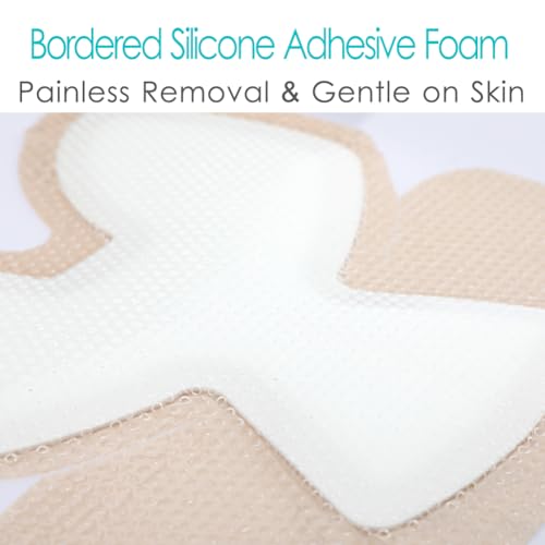 Heel Silicone Foam Wound Dressing 8x8 Inch for Heel Ulcers & Pressure Sores - Pack of 1, Large