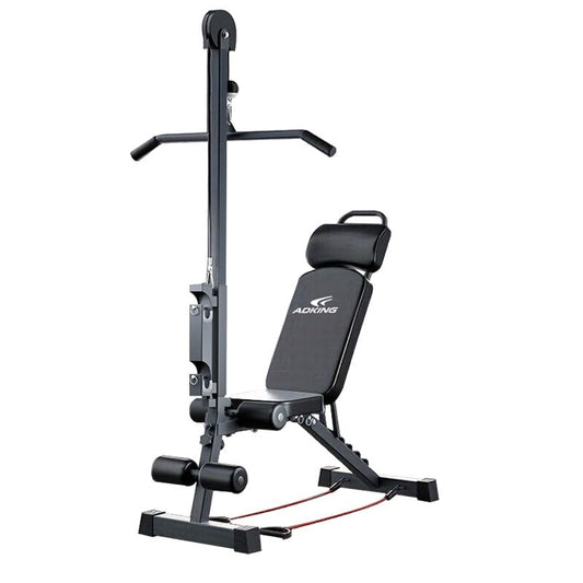 12-in-1 Multi-Functional Home Gym Workout Bench–High/Low Pulley System, Sit-Up Bench, LAT Pull-Down,Leg Developer,Adjustable Strength Training Equipment for Full-Body Fitness