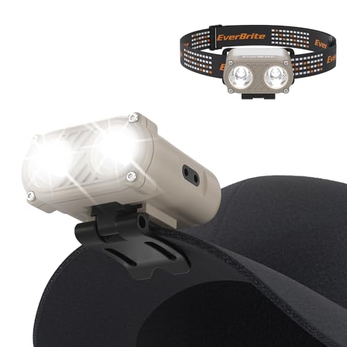 Rechargeable Headlamp with Motion Sensor, Clip-On Hat Light, 3 Modes, Waterproof