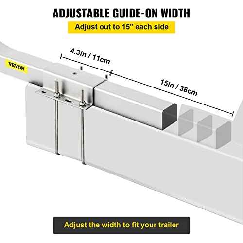 VEVOR Boat Trailer Guide on, 2PCS, Short Bunk Guide-Ons Steel Trailer Guides w/Carpet-Padded Boards, Complete Mounting Accessories Included, for Ski Boat, Fishing Boat or Sailboat Trailer