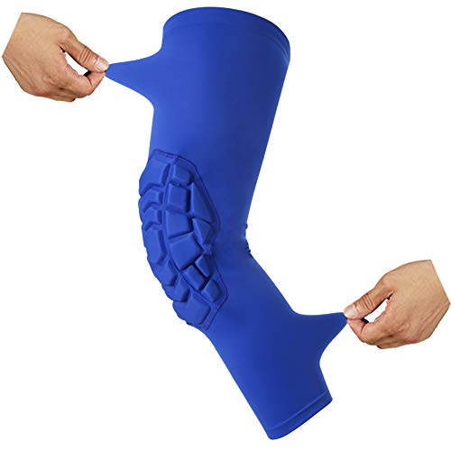 Blue Knee Pads Compression Leg Sleeve for All Sports - 1 Pair, X-Small