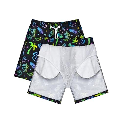 Boys Swim Trunks Board Shorts Teen Boys Swimsuit Quick Dry Swimwear Swimming Shorts Bathing Suit Size 8,10-12,14-16