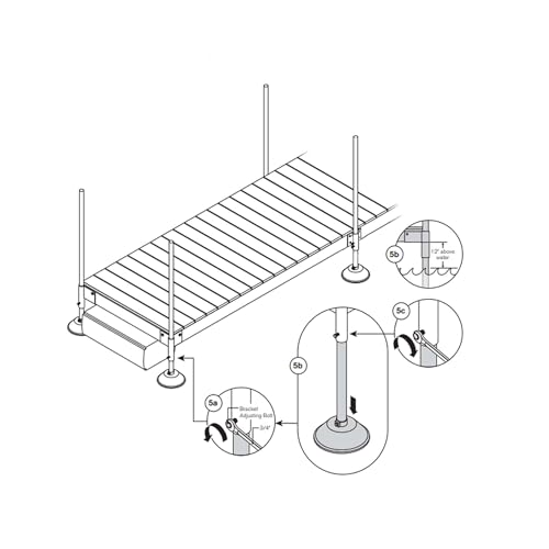 4 Pack Galvanized Dock Pipe Leg Holders - Heavy Duty Side Mount Brackets for Watercraft Docking