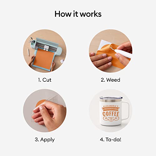 Cricut Premium Permanent Vinyl Roll - 12x48 Inch Orange - 3 Pack - Indoor & Outdoor Use
